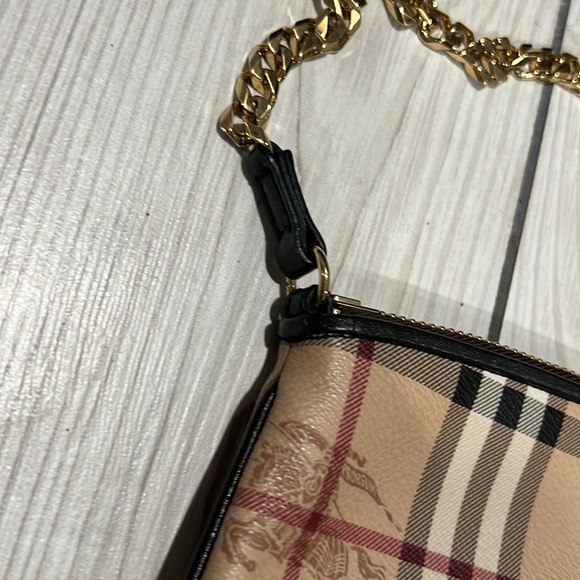 Burberry London Leather House Check Beige Black Small Chain Handbag Shoulder Bag - Picture 4 of 9